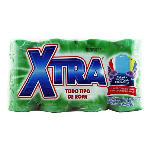 Jabón Para Lavar Ropa Xtra 4 Pack Todo Tipo Ropa 425 Gr