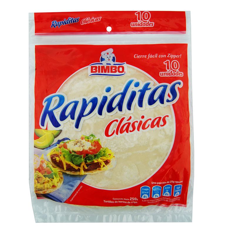 Tortilla de harina bimbo 250 gr La Colonia