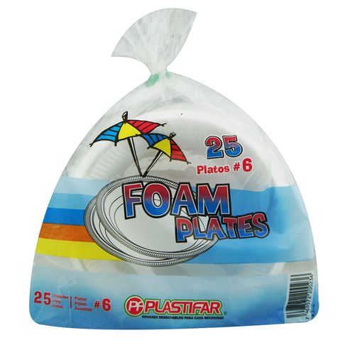 Platos Desechables Plastifar De Foam #6 25 Un