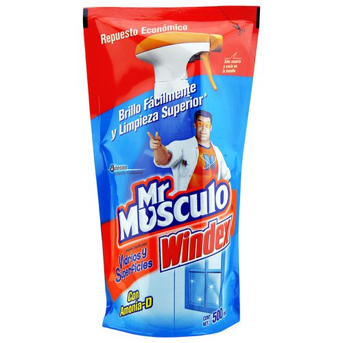 Limpiador Mr.Músculo Para Vidrio/Superficies Doy Pack 500 Ml