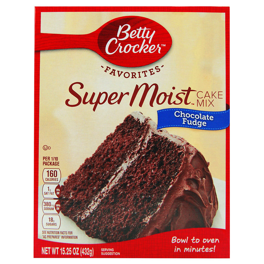 Mezcla para pastel betty crocker chocolate fudge 432 gr