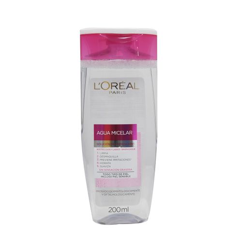 Agua Micelar Loreal Solución Limpiadora 5 En 1 200 Ml