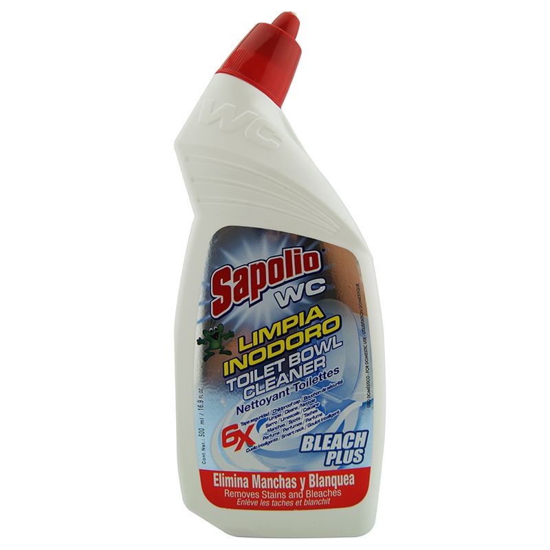Limpia inodoro sapolio gel desinfectante con cloro 500 ml