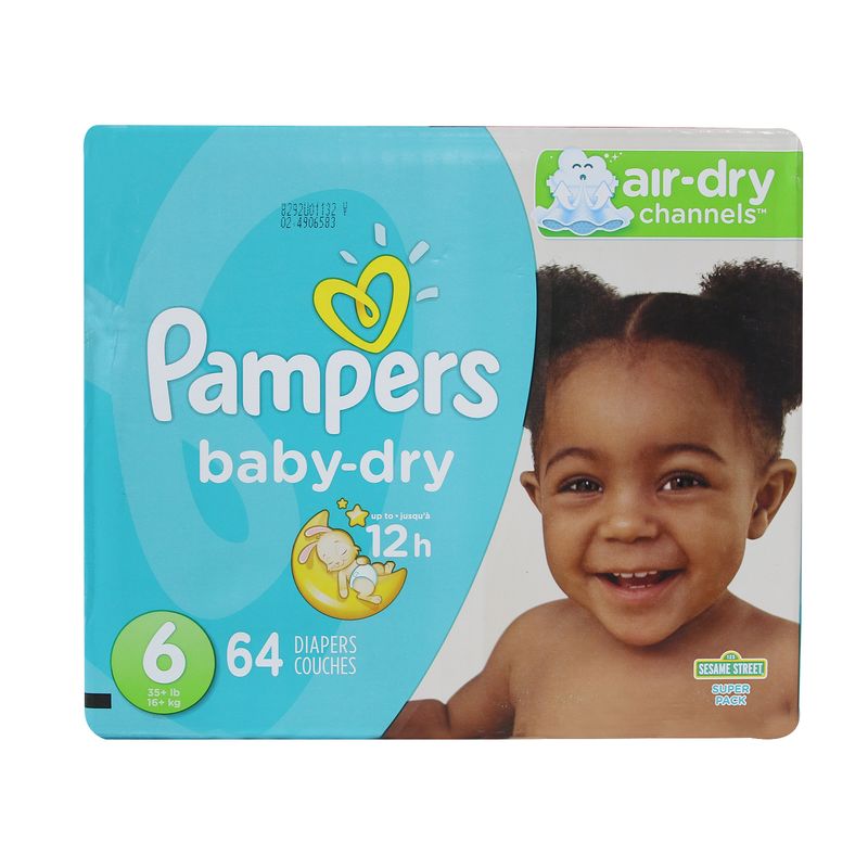 Panal Para Bebe Pampers Baby Dry Super S6 64 Un La Colonia