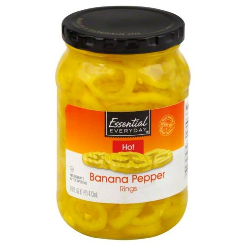 Hot Banana Pepper Rings Essential Everyday 16 Oz