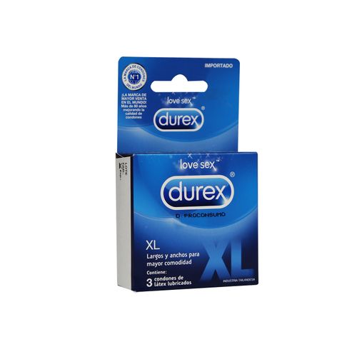 Condones Durex Xl Mayor Comodidad 3 Un