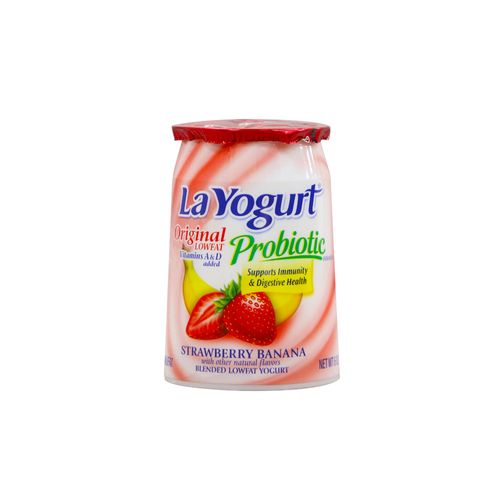 Yogurt Probiótico La Yogurt Sabor Banano Y Fresa 6 Oz
