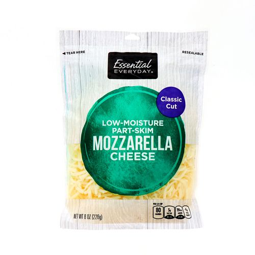 Queso Mozzarella Essential Everyday Rallado Fino 226 Gr