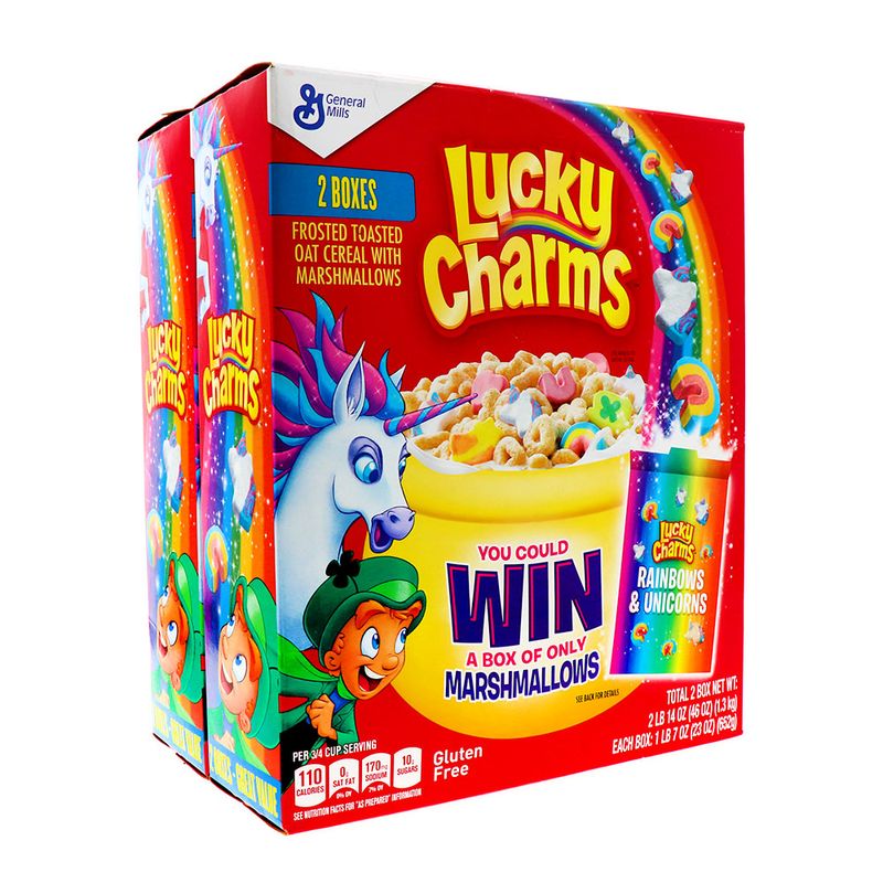 Lucky Charms Cereal para el desayuno, cereales sin gluten, 23 oz