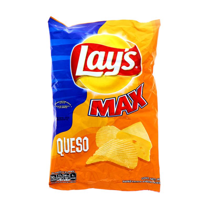 Papas Lays Max Queso 80 Gr