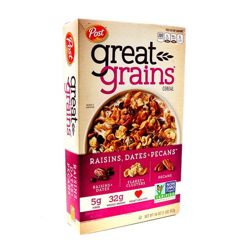 Cereal Post Great Grains Raisins Dates Pecan 16 Oz