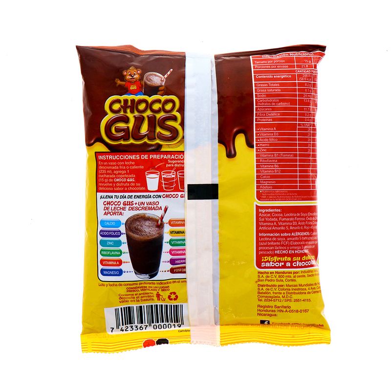 Bebida Instantanea Choco Gus Chocolate 327 Gr