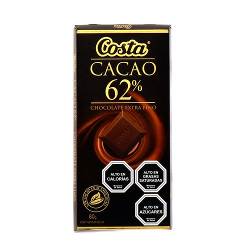 Chocolate Costa Cacao 62% 80 Gr
