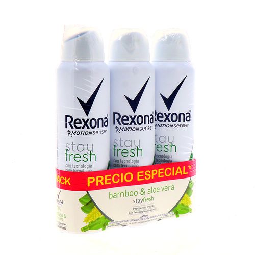 Desodorante Spray Rexona Msense Bamboo Pack 3 Un X 150Ml
