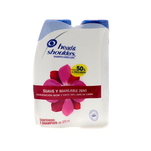 Shampoo Head&Shoulders 2En1 Suave Y Manejab 2Pack 375 Ml C/U