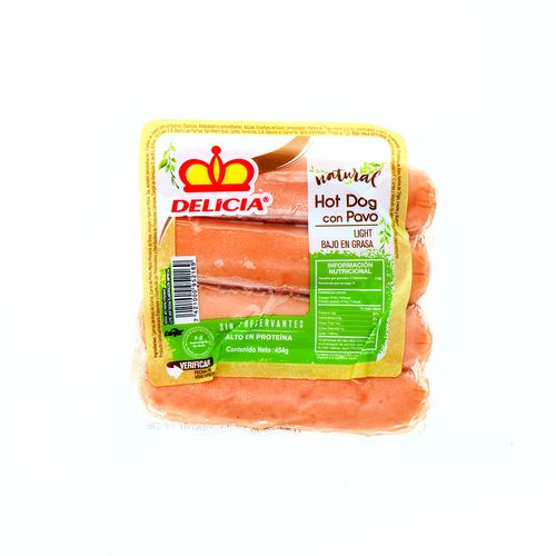 Hot Dog Delicia Con Pavo Light 454 Gr