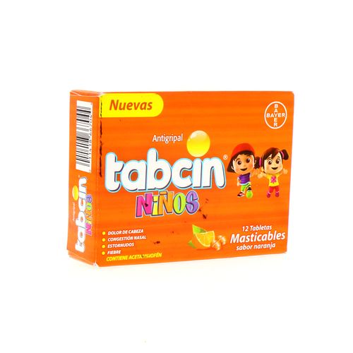 Tableta Tabcin Niños Antigr Masticable 12Un