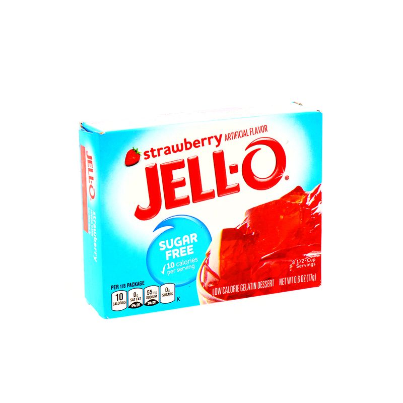 Jell-O Postre de gelatina bajo en calorías sin azúcar, fresa, 0.60 onzas  (paquete de 3)