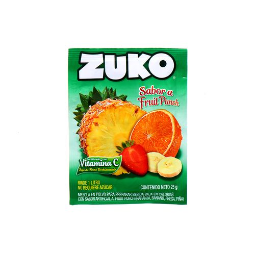 Bebida En Polvo Zuko Sabor Ponche De Fruta 25 Gr