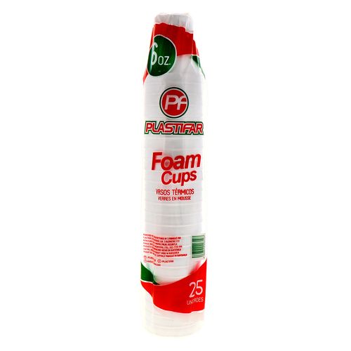 Vasos Desechables Plastifar De Foam 6 Onzas 25 Un