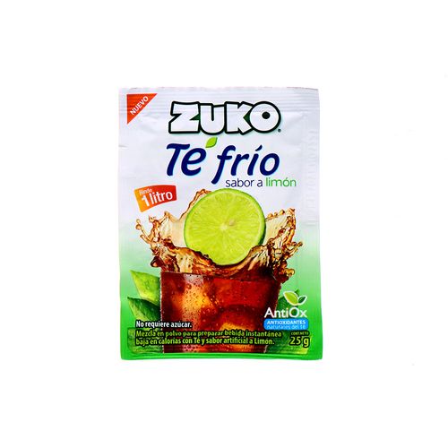 Bebida En Polvo Zuko Te Frio Sabor Limón 25 Gr