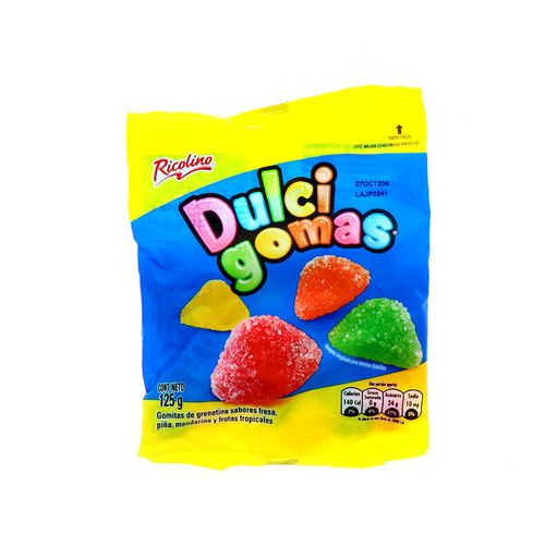 Gomitas Ricolino Dulci Goma Sabor Frutas Tropicales 125 Gr