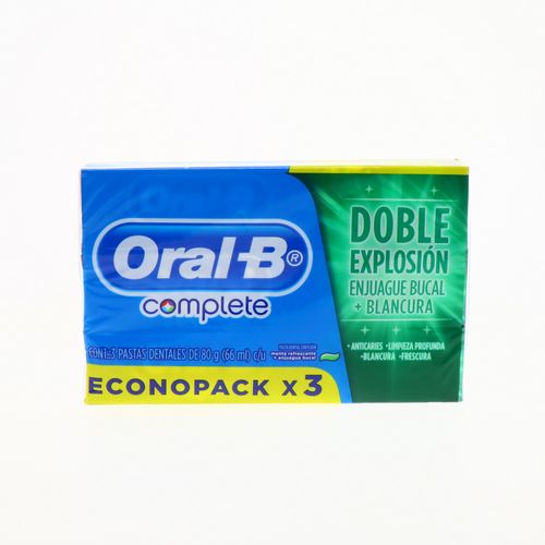 Crema Dental Oral B Complete Menta+Enjuague Bucal 3Un X 90Gr