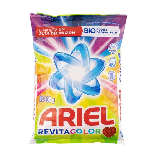Detergente en Polvo Ariel Revitacolor 800 Gr