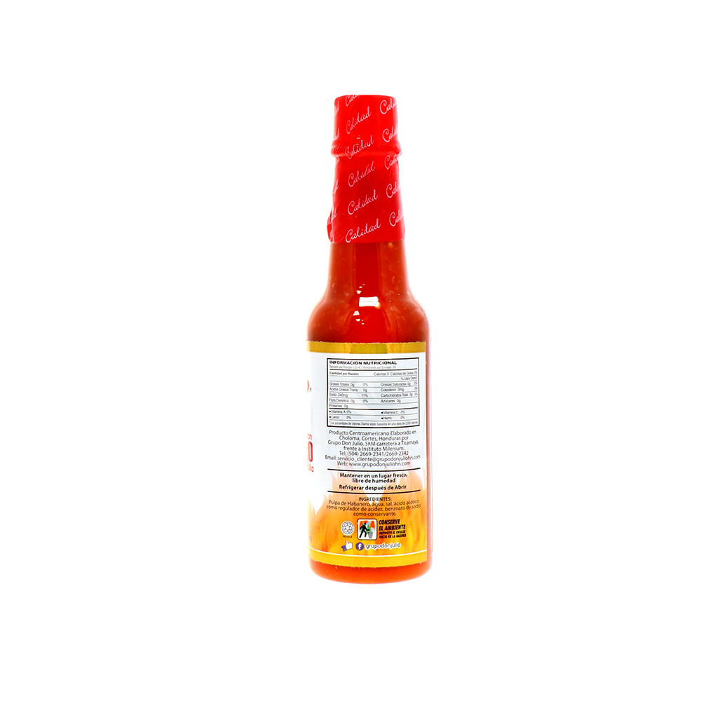 Salsa De Chile Don Julio Habanero Con Semilla 165 Ml La