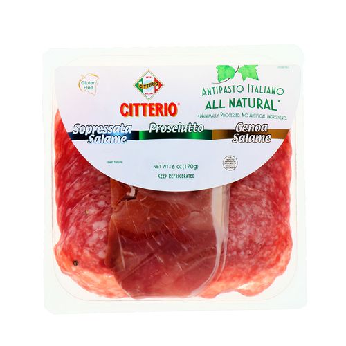 Salami Antipasto Citterio Sopressata/Prosciutto/Genoa 6 Oz