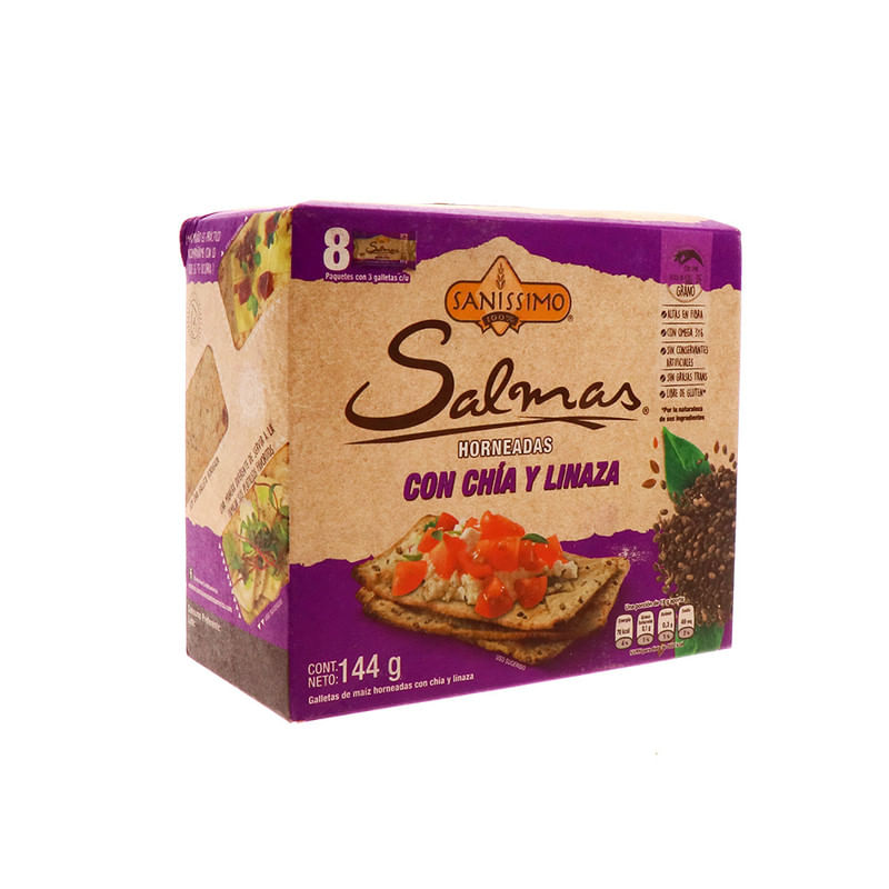 Galleta Sanissimo Salmas Horneada Con Chia Y Linaza 144 Gr