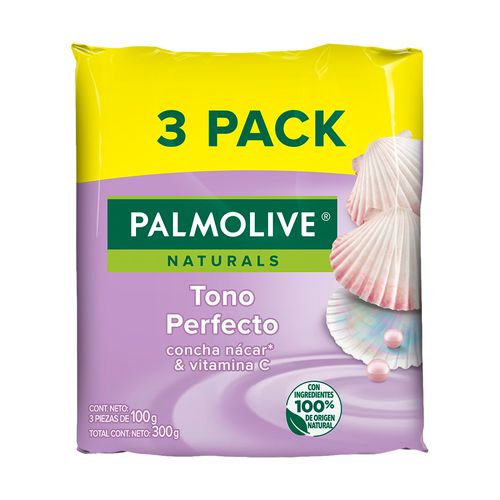 Jabón de Tocador Palmolive Naturals Tono Perfecto Nacar y Vitamina C 100 g 3 Pack