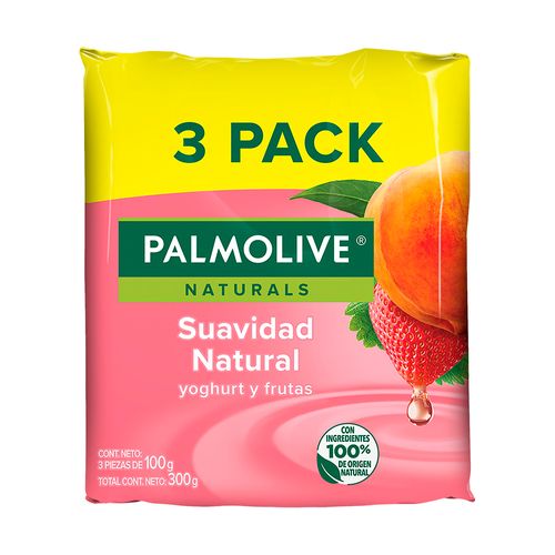 Jabón de Tocador Palmolive Naturals Suavidad Natural Yoghurt y Frutas 100 g 3 Pack