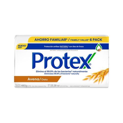 Jabón de Tocador Antibacterial Protex Avena 110 g 6 Pack