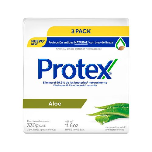 Jabón de Tocador Antibacterial Protex Aloe 110 g 3 Pack