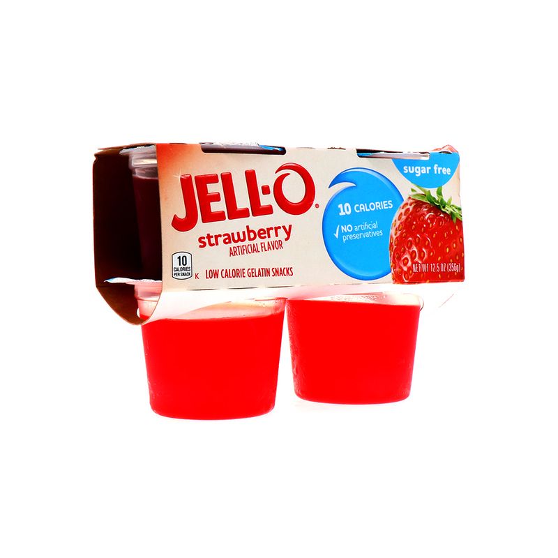Jell-O Postre de gelatina bajo en calorías sin azúcar, fresa, 0.60 onzas  (paquete de 3)