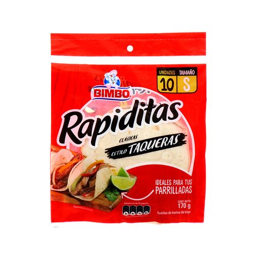 Tortilla Bimbo Rapiditas Clásicas Estilo Taqueras 170 Gr