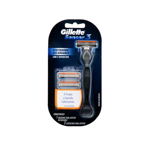 Afeitadora Recargable Gillette Sensor 3 +2Cartuchos
