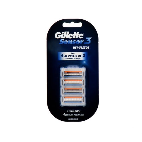 Repuestos Gillette Sensor 3 Blister 4 Un