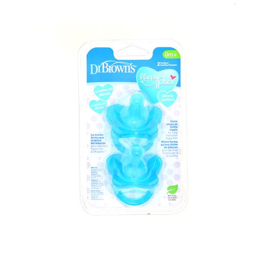 Chupete De Silicone Dr Browns Nivel 1 0M+ Azul 2 Pz