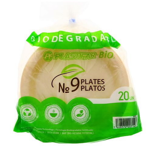 Platos Plastifar Bio Biodegradables N09 20 Un