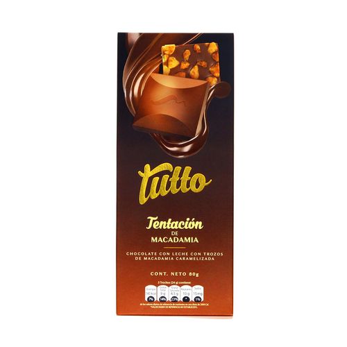 Chocolate Tutto Con Leche Tentación De Macadamia 80 Gr