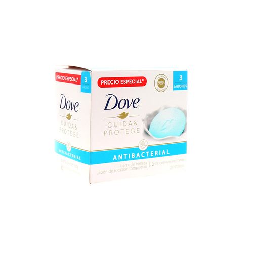 Jabón Tocador Dove Cuida&Protege Antibacterial 90Gr Pack 3Un