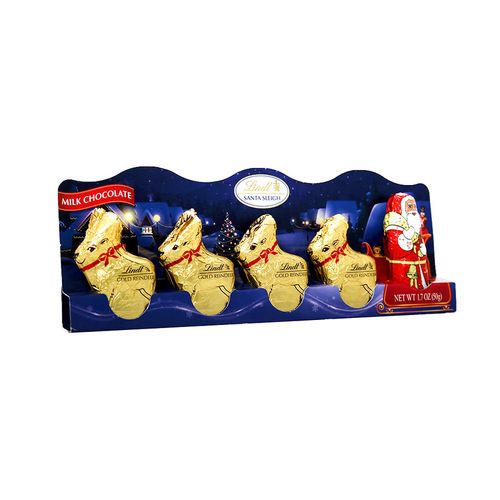 Chocolate Lindt Mini Santa Y Reno 1.7 Oz
