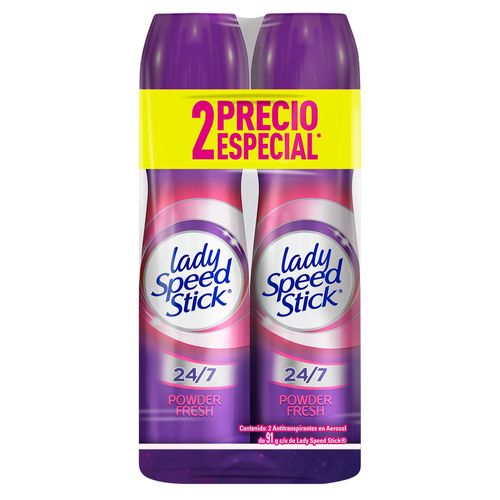 Desodorante Spray Lady Speed Stick Powder Fresh 91G Pack 2Un