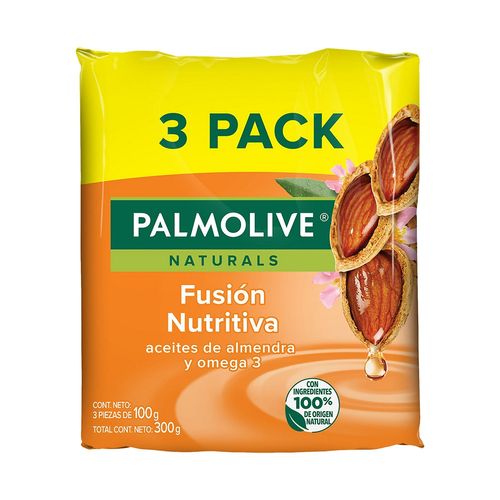 Jabón de Tocador Palmolive Naturals Fusión Nutritiva Almendra y Omega 3 100 g 3 Pack