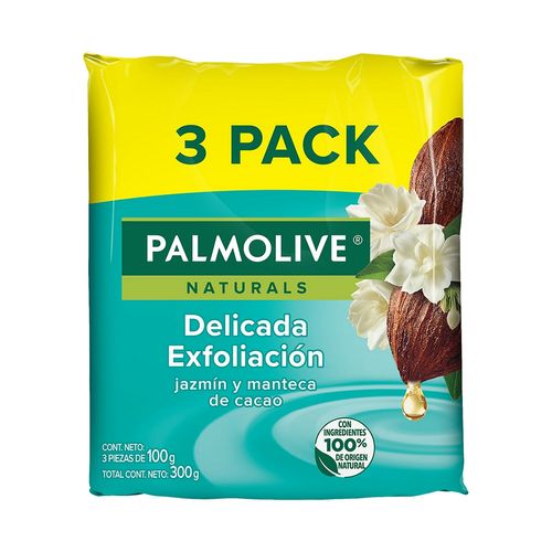 Jabón de Tocador Palmolive Naturals Delicada Exfoliación Jazmín y Cacao 100 g 3 Pack