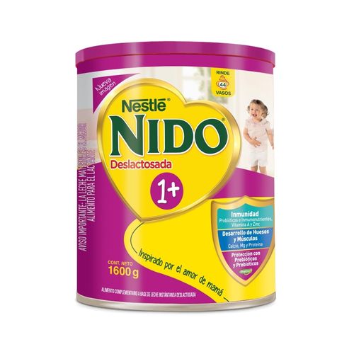 Leche En Polvo Nido Deslactosada 1+ En Lata 1600 Gr