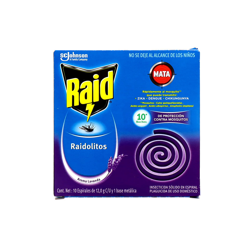 Insecticida Raid Raidolitos 10 Espiralesbase 4950