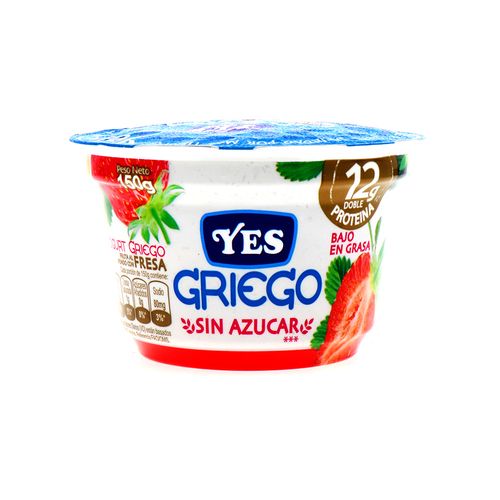 Yogurt Griego Yes Con Fresa Sin Azúcar 150 Gr